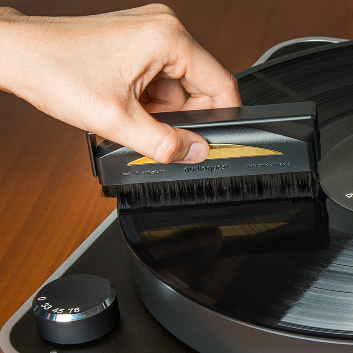 World Wide Stereo Record Care Kit with 12" Modern Series Cork Slipmat and Anti-Static Record Brush