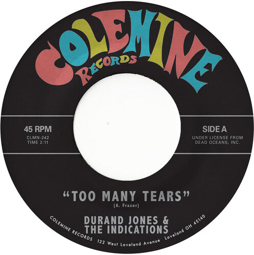Durand Jones & the Indications - Too Many Tears b/w Cruisin' to the Parque 7" (Blue Colored Vinyl)