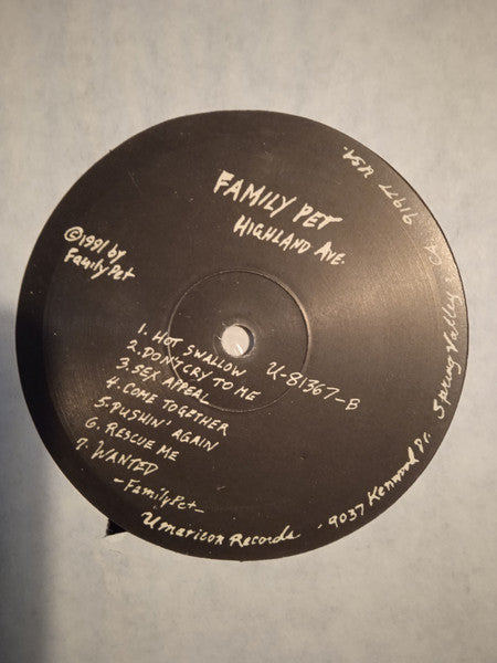 Family Pet - Highland Ave. (LP) (Near Mint (NM or M-)) USED