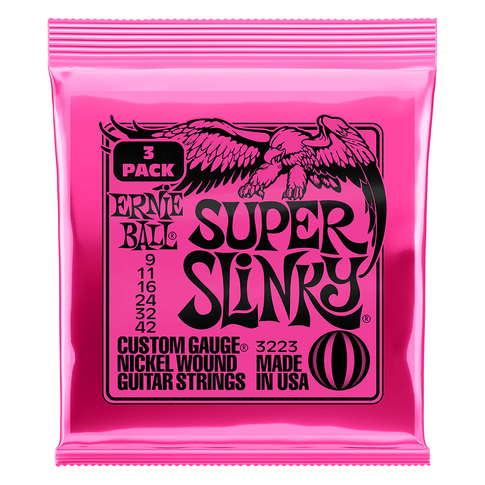 Ernie Ball - Super Slinky Nickel Wound Electric Guitar Strings 9-42 Gauge - 3 Pack