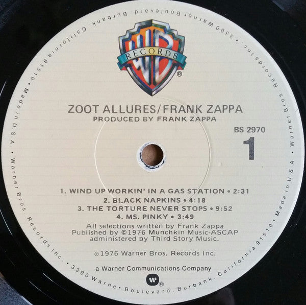 Frank Zappa - Zoot Allures (LP) (Near Mint (NM or M-)) USED