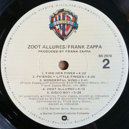 Frank Zappa - Zoot Allures (LP) (Near Mint (NM or M-)) USED