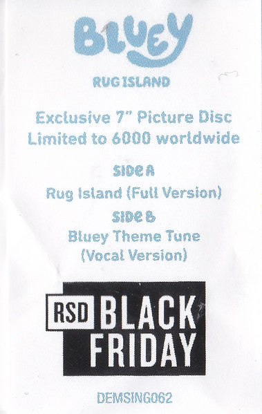 Joff Bush, The Bluey Music Team - Rug Island 7" (Full Version)(RSD 2024)