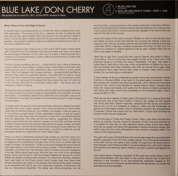 Don Cherry - Blue Lake (2xLP) (Mint (M)) USED