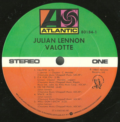 Julian Lennon - Valotte (LP) (Mint (M))