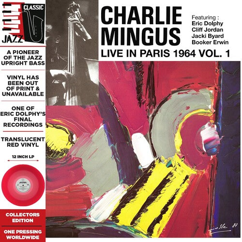 Charles Mingus - Live in Paris, 1964 Vol. 1 - Translucent Red LP (Colored Vinyl, Red, Deluxe Edition, Limited Edition, Remastered, Reissue)