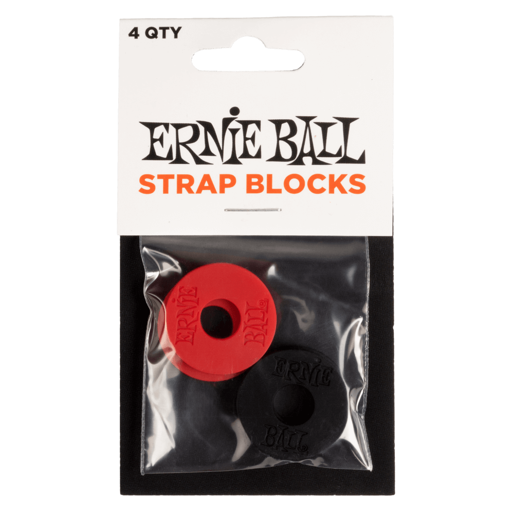 Ernie Ball - Strap Blocks - Red and Black - 4 Pack