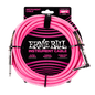 Ernie Ball - Braided Instrument Cable Straight/Angle 18ft - Neon Pink