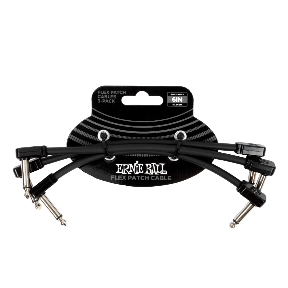 Ernie Ball - Flex Patch Cable 6in - Black - 3 Pack